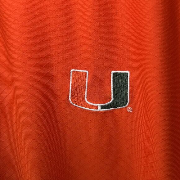 Miami Hurricanes Nike Team Polo Shirt Mens Size XL Orange Dri-Fit Short Sleeve - Picture 8 of 16